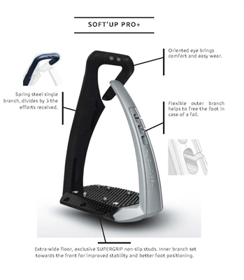 Freejump Safety Stirrups Soft Up Pro PLUS Extended Foot • TackNRider